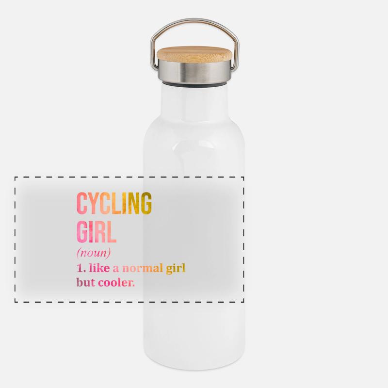 Radfahren Panorama Thermosflasche mit Bambusdeckel