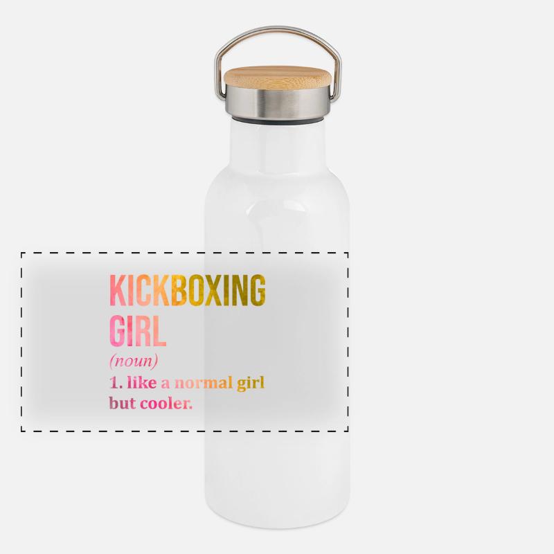Kickboxer Panorama Thermosflasche mit Bambusdeckel