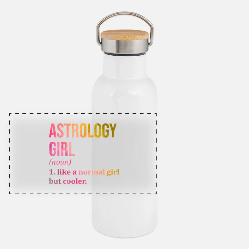 Astrologie Panorama Thermosflasche mit Bambusdeckel