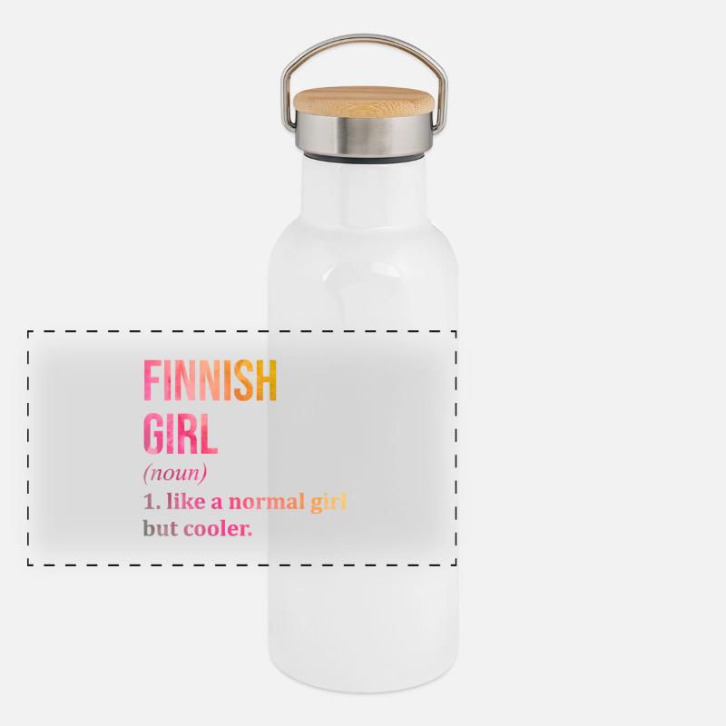 Finlande Gourde isotherme avec bouchon en bambou