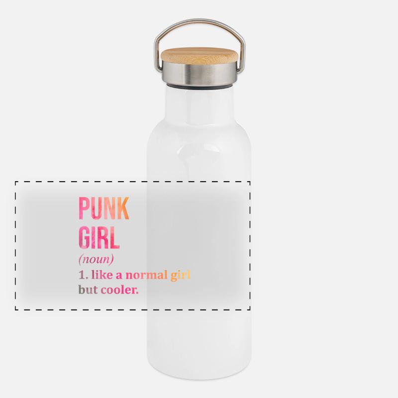 punk Gourde isotherme avec bouchon en bambou