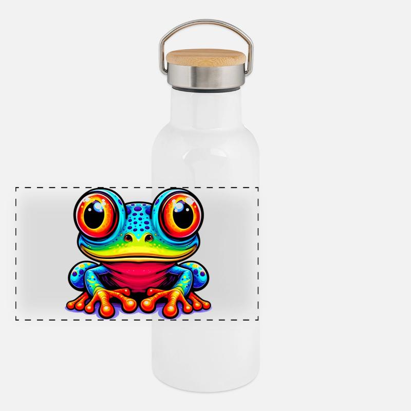 Grenouille Gourde isotherme avec bouchon en bambou