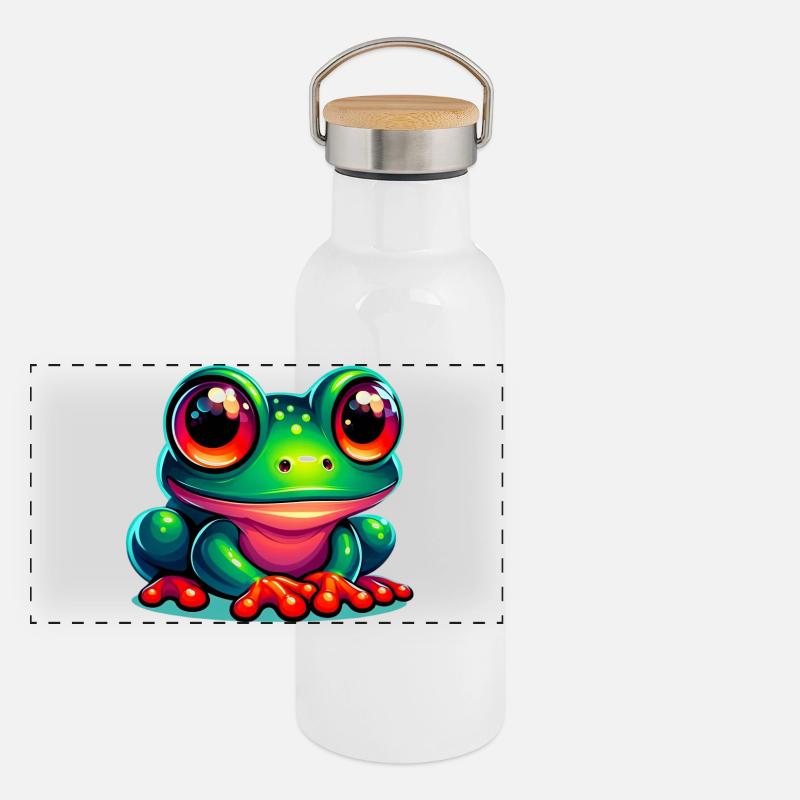 Grenouille Gourde isotherme avec bouchon en bambou
