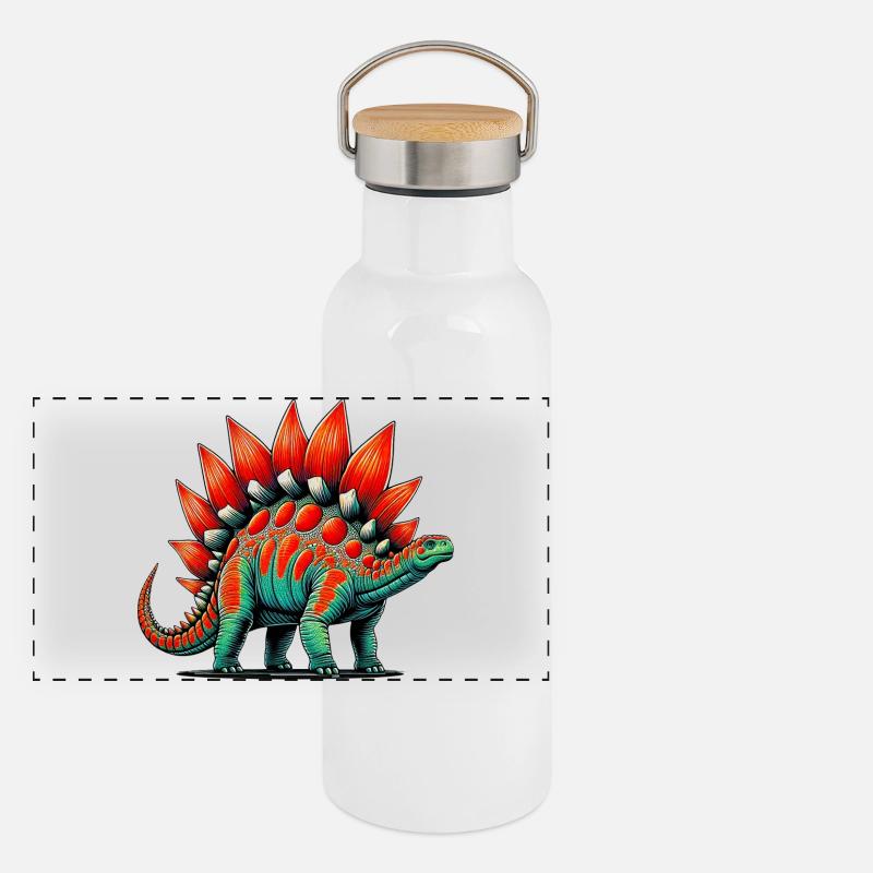 Dinosaurier Panorama Thermosflasche mit Bambusdeckel