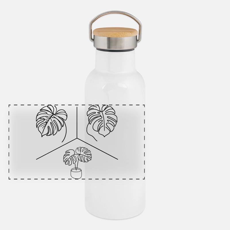 Conception Monstera Gourde isotherme avec bouchon en bambou