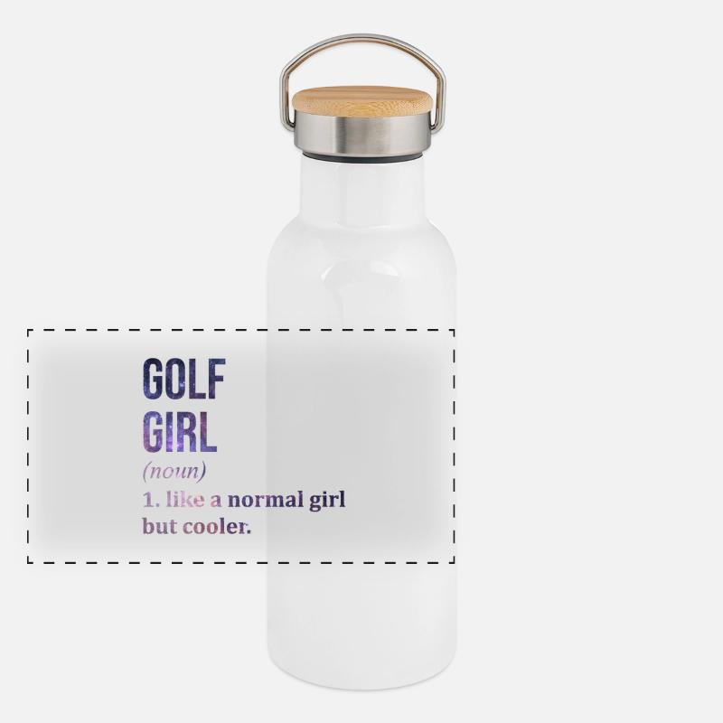 Golf Panorama Thermosflasche mit Bambusdeckel