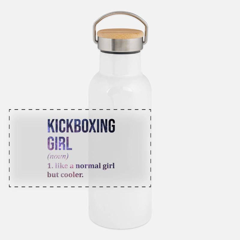 Kickboxing Gourde isotherme avec bouchon en bambou