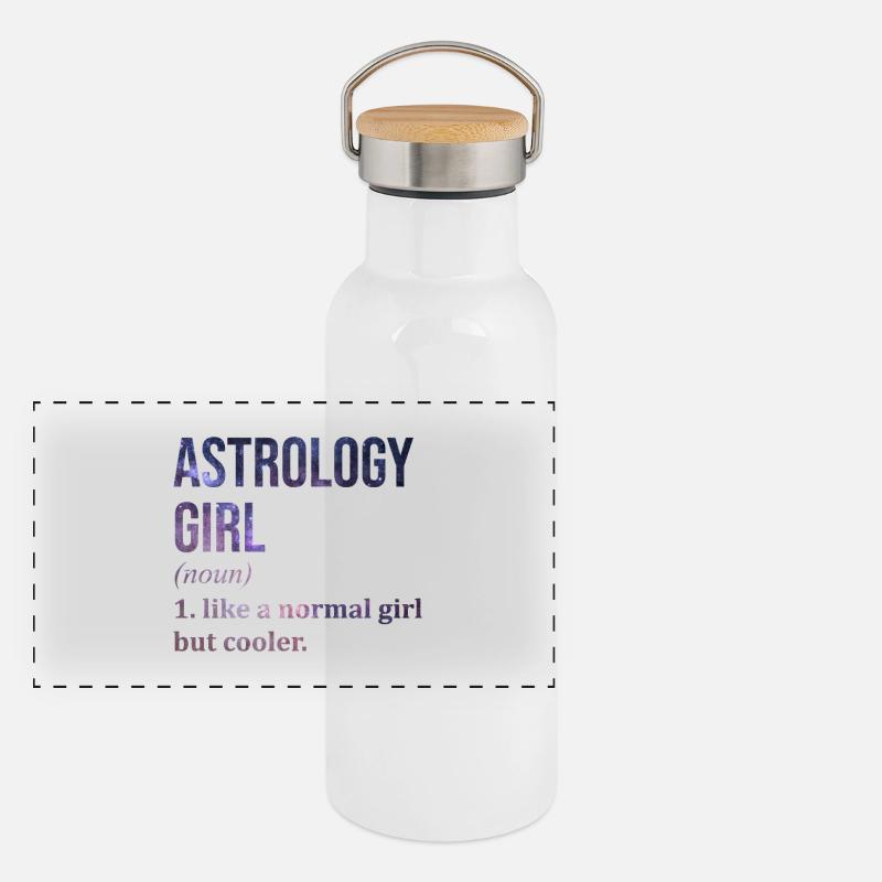 Astrologie Panorama Thermosflasche mit Bambusdeckel