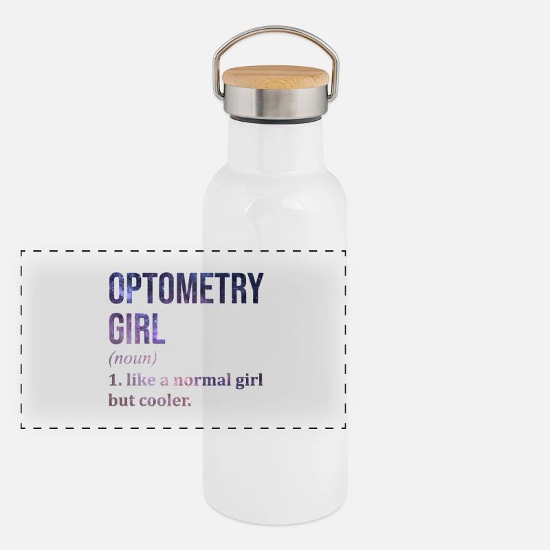 Optométrie Gourde isotherme avec bouchon en bambou