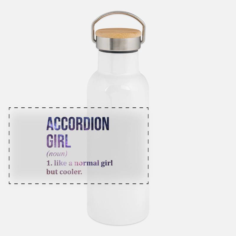 Akkordeon Panorama Thermosflasche mit Bambusdeckel