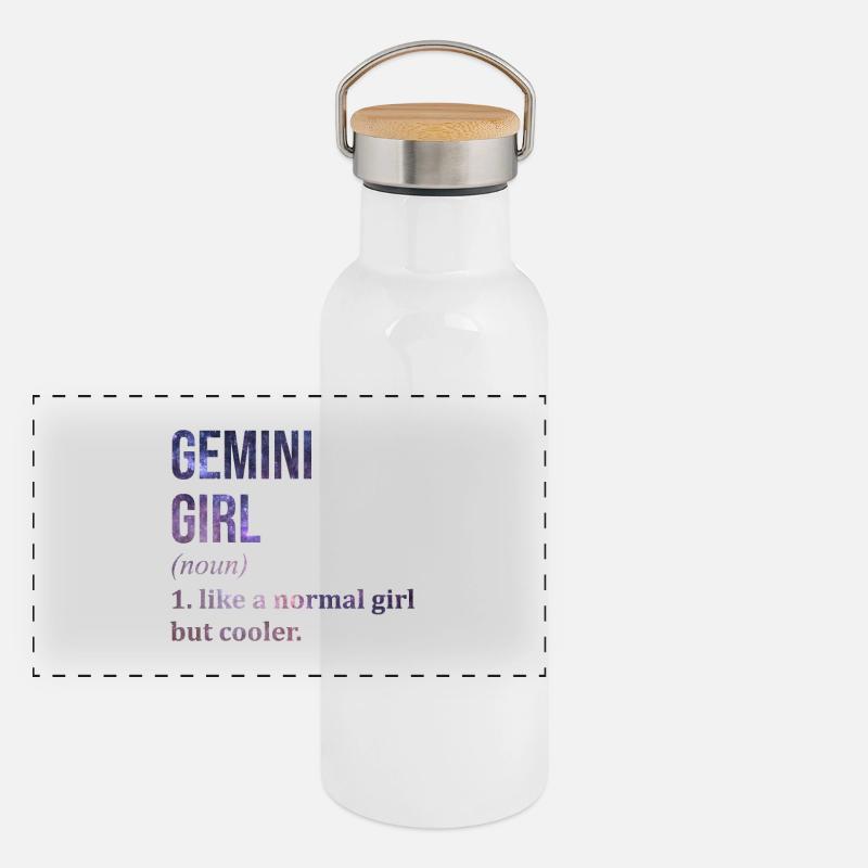 Zwillinge Panorama Thermosflasche mit Bambusdeckel