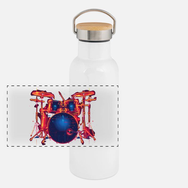 Piège style rétro Gourde isotherme avec bouchon en bambou
