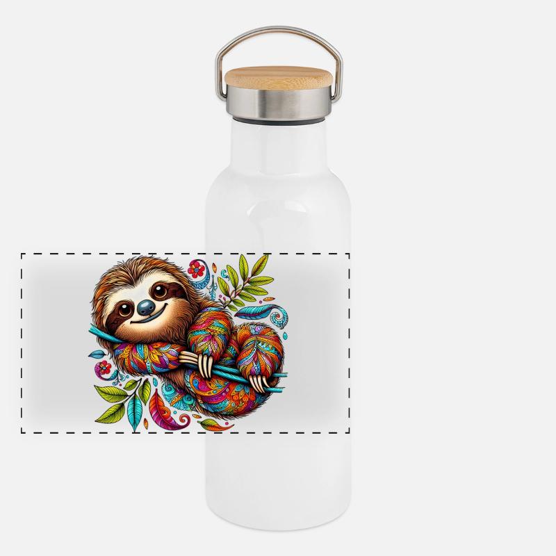 Bradipo Thermos con coperchio in bambù