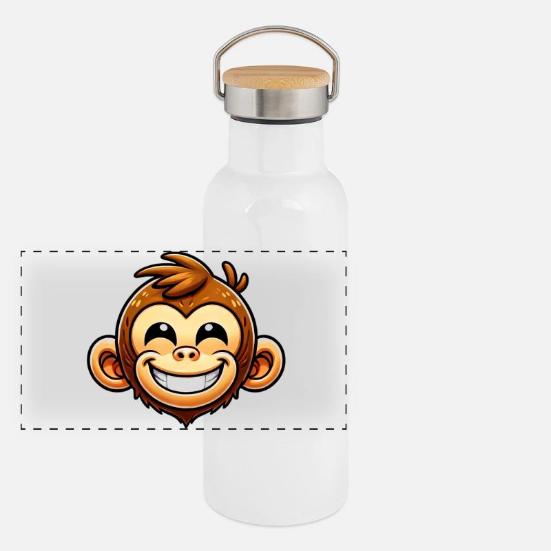 Singe Gourde isotherme avec bouchon en bambou