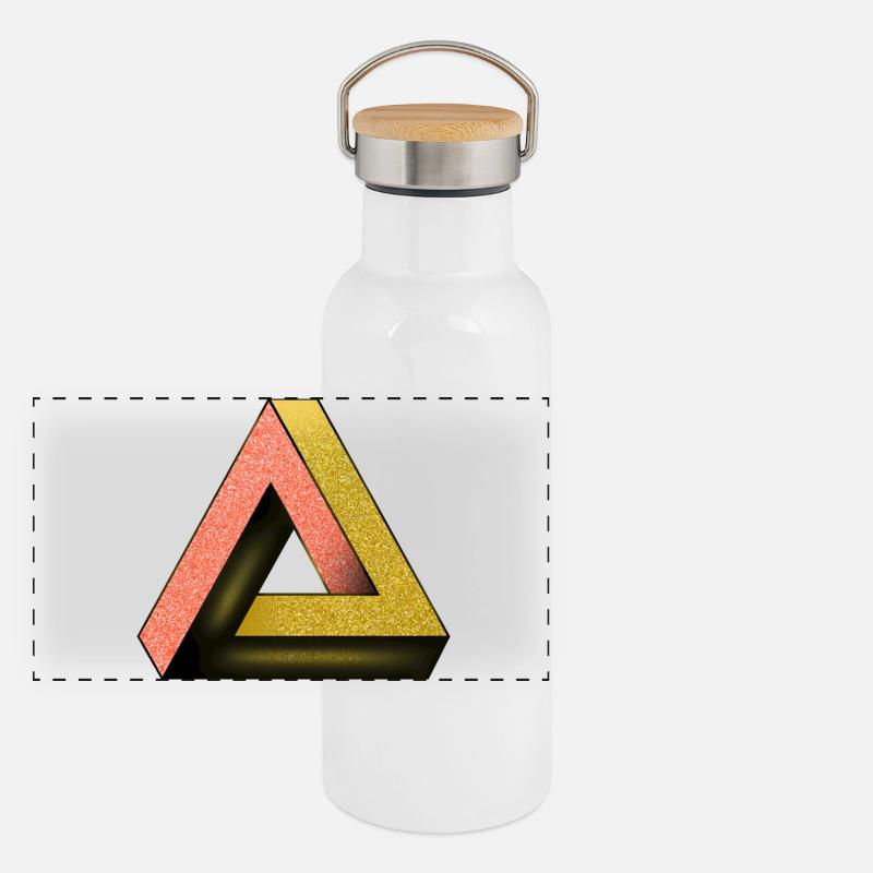 Triangle de Penrose - Gourde isotherme avec bouchon en bambou - blanc