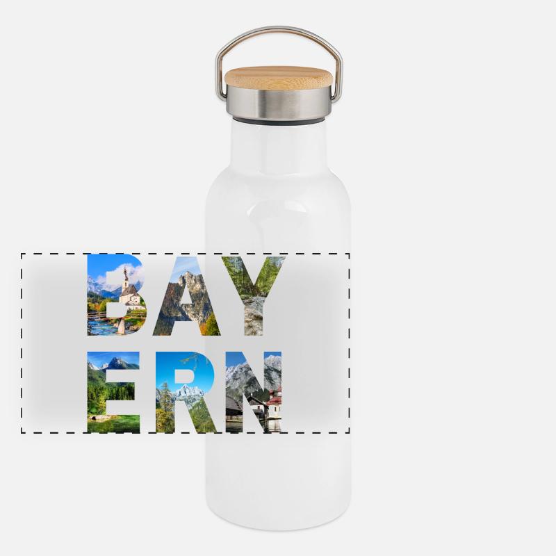 Bavière Gourde isotherme avec bouchon en bambou