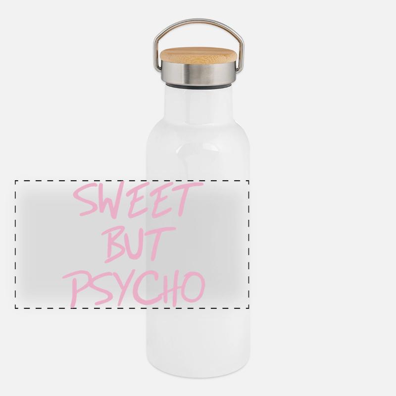 Dicton doux mais psychopathe en rose Gourde isotherme avec bouchon en bambou