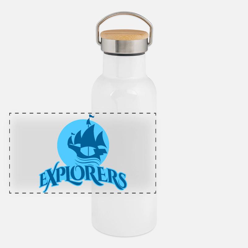 Conception du navire Voyage des explorateurs Gourde isotherme avec bouchon en bambou