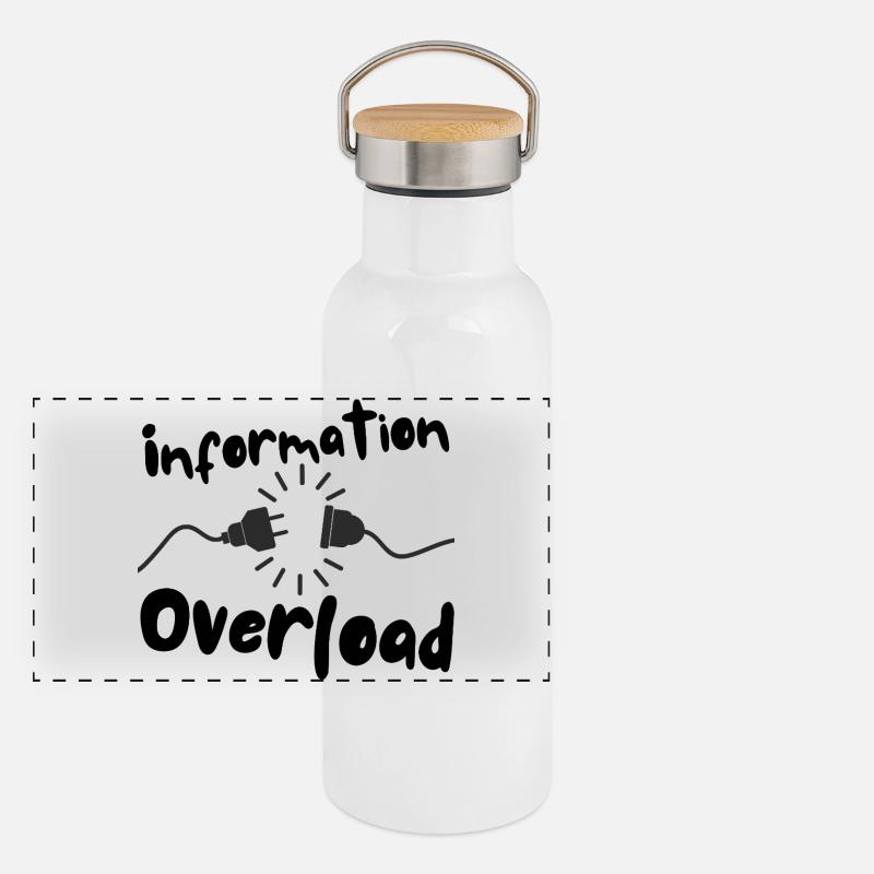 Information overload Stecker Strom Panorama Thermosflasche mit Bambusdeckel
