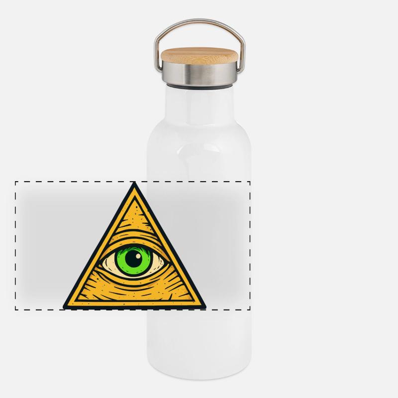 Triangle de l’œil qui voit tout Gourde isotherme avec bouchon en bambou