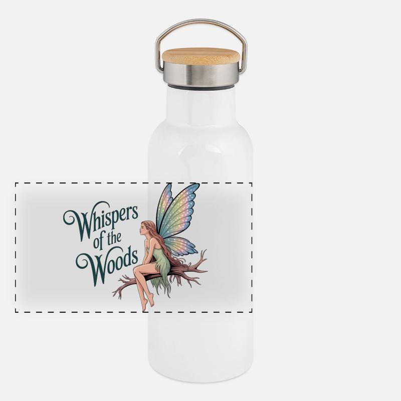 Fée de la forêt – Murmures des bois Gourde isotherme avec bouchon en bambou