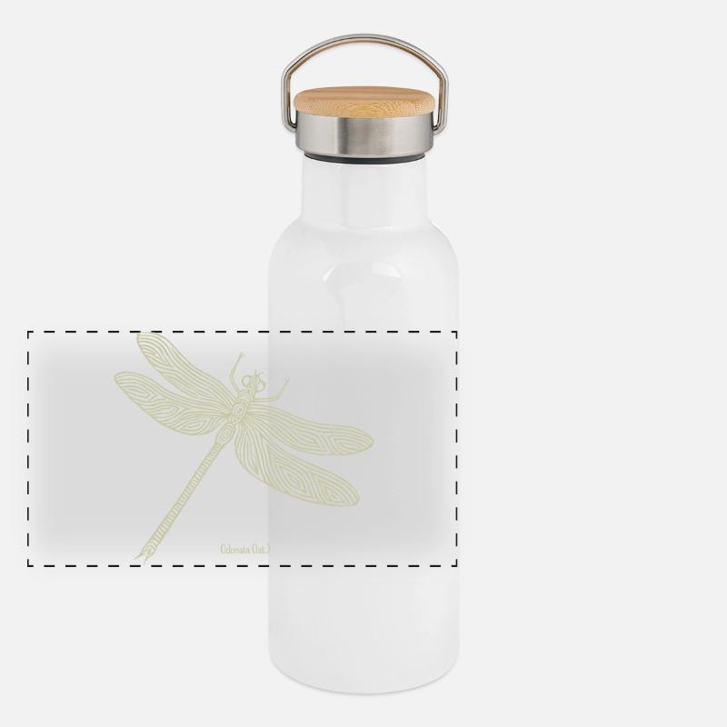 Libellule Odonate Gourde isotherme avec bouchon en bambou