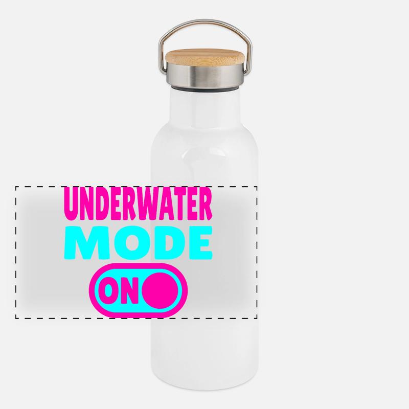 Underwater Mode ON  Panorama Thermosflasche mit Bambusdeckel