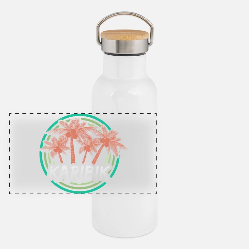 Vacation Caribbean Panoramic Thermal Bottle with Bamboo Lid