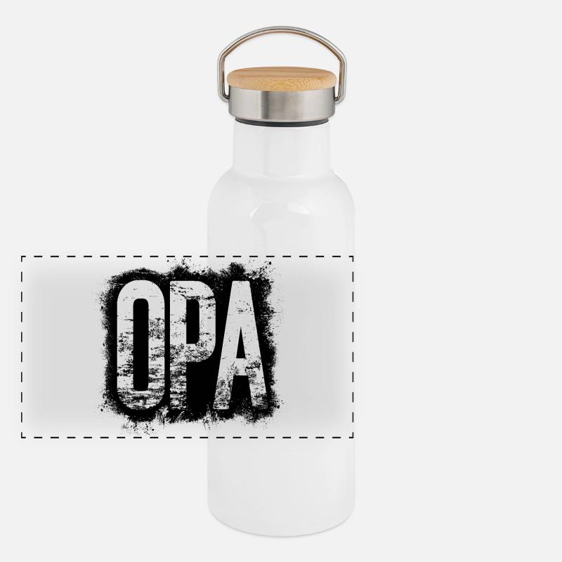OPA Großvater Geschenkidee Panorama Thermosflasche mit Bambusdeckel