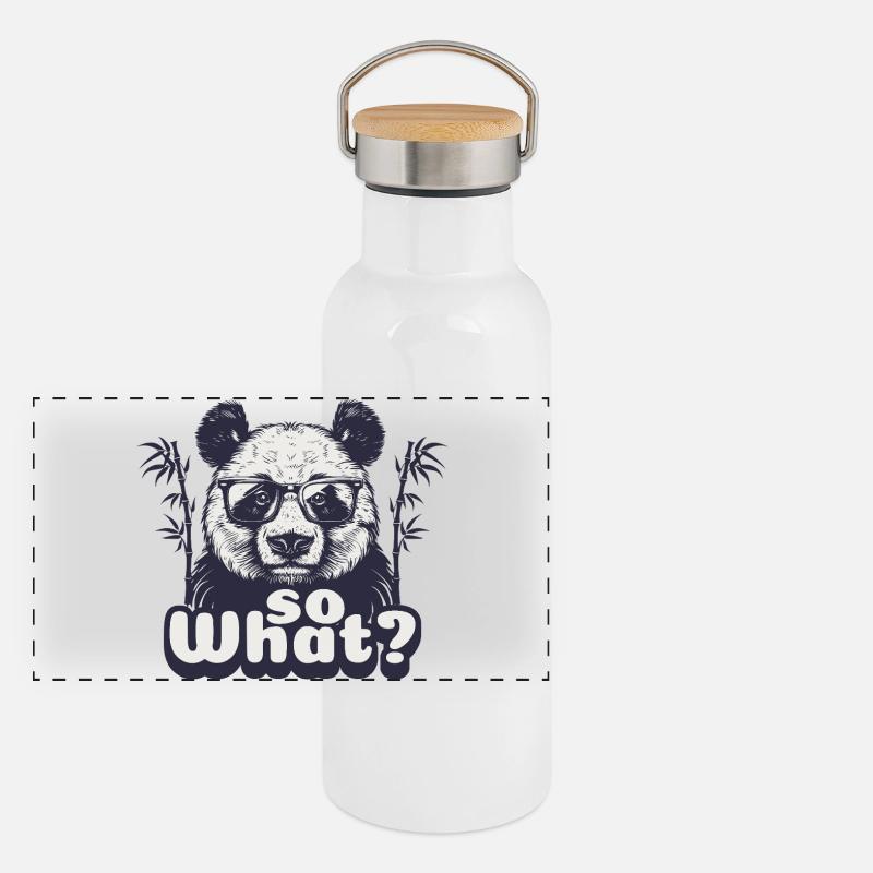 Panda, So What Panoramic Thermal Bottle with Bamboo Lid