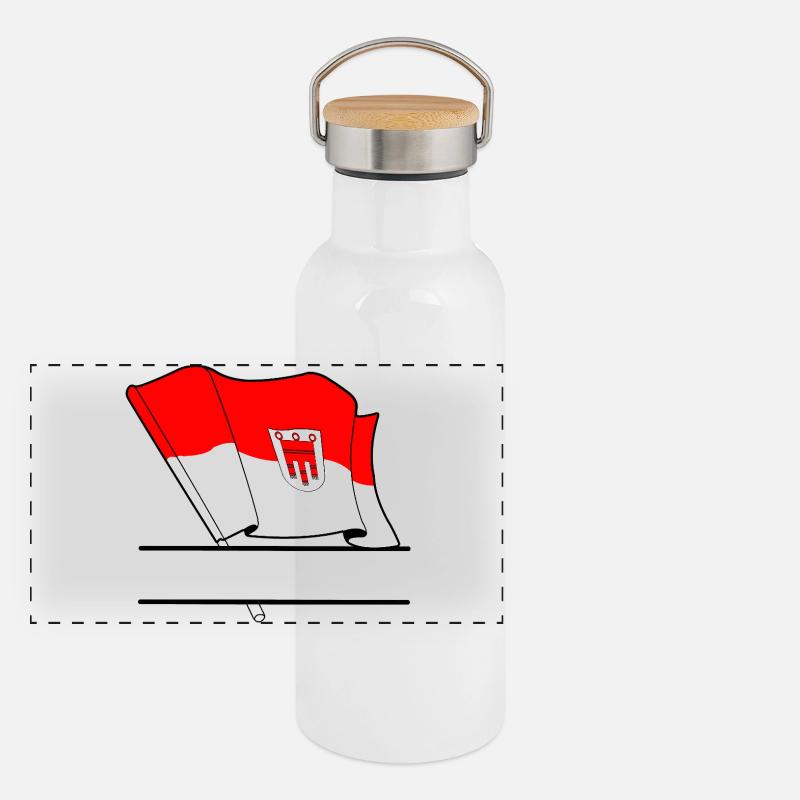 Espace de noms du drapeau du Vorarlberg Gourde isotherme avec bouchon en bambou