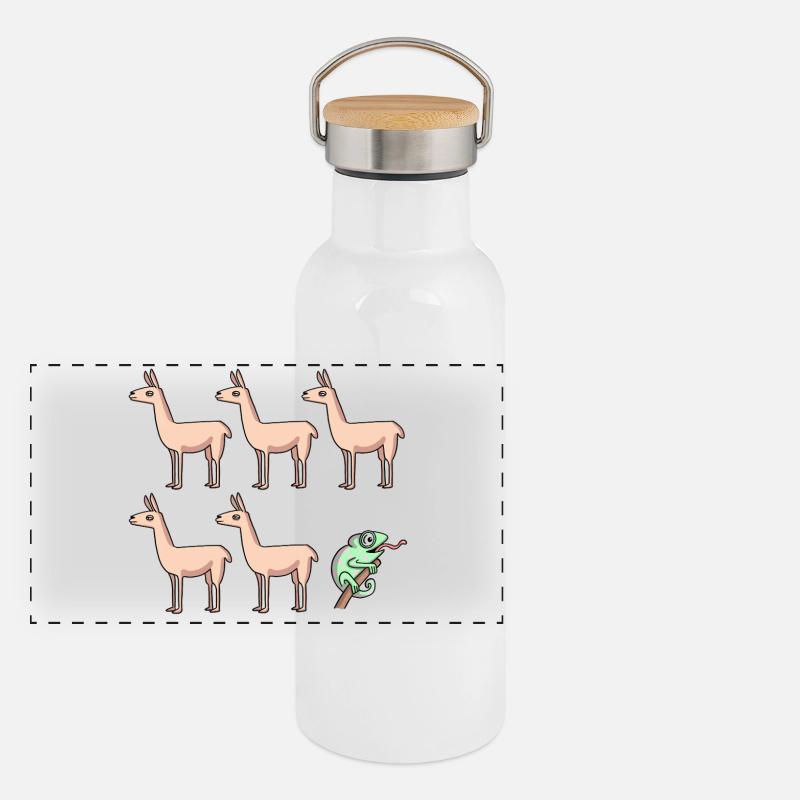 Panorama Thermosflasche mit Bambusdeckel