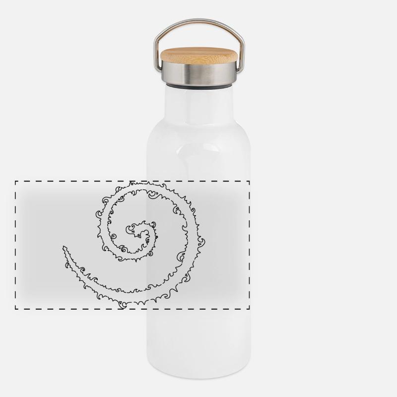 Cybersigilism Spiral - Panoramic Thermal Bottle with Bamboo Lid - white