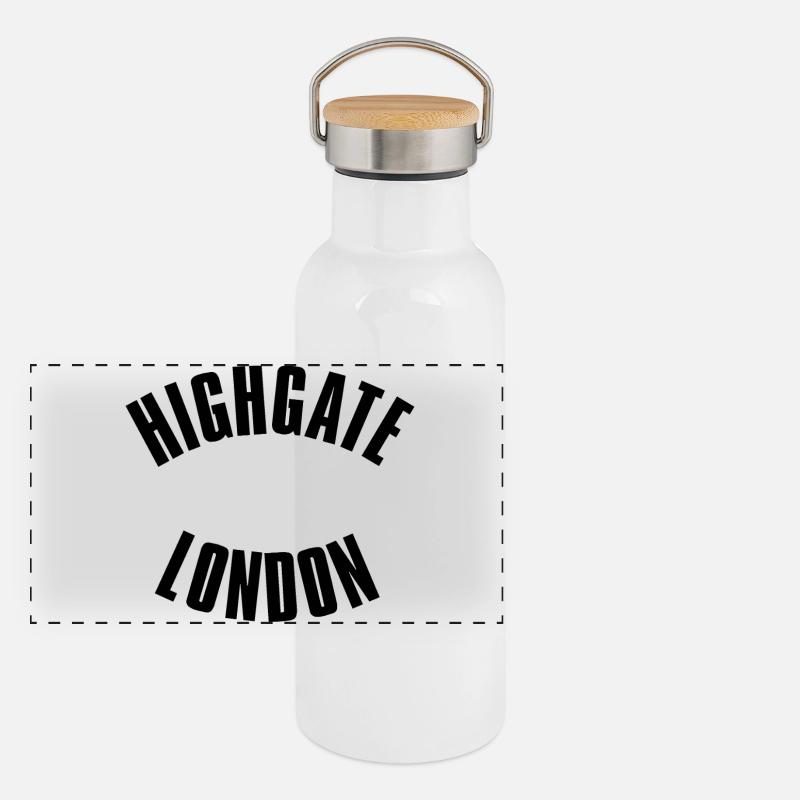 Night Gate Londons Emblem Panorama Thermosflasche mit Bambusdeckel