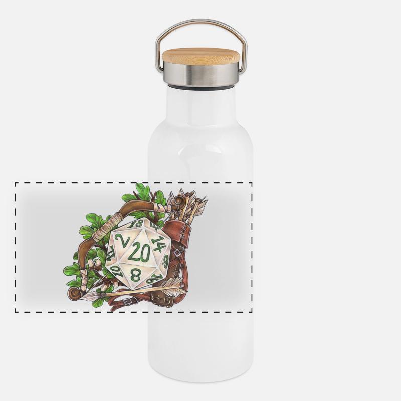 RPG Tabletop D20 Dice Gift Ranger Panoramic Thermal Bottle with Bamboo Lid
