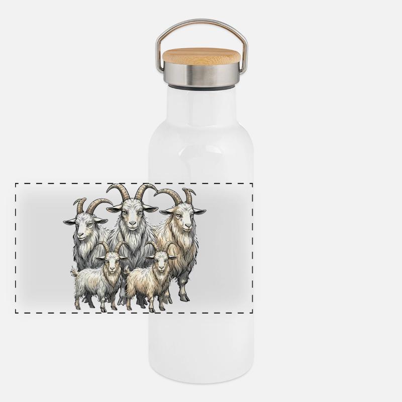 Panorama Thermosflasche mit Bambusdeckel