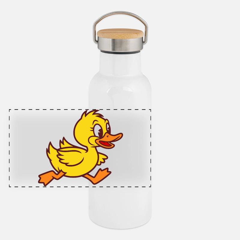 Canard Petit Canard Petit Caneton Can Gourde isotherme avec bouchon en bambou