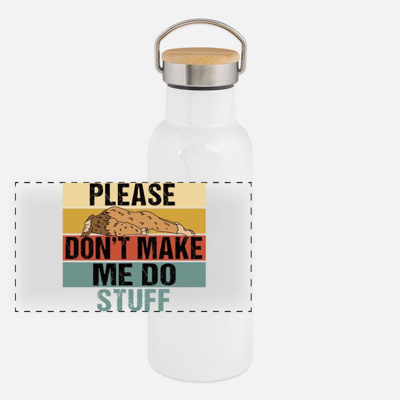 Funny Lazy Bigfoot Please Don't Make Me Do Stuff Panoramic Thermal Bottle with Bamboo Lid