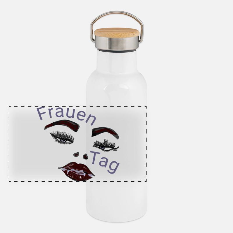 Frauen Tag Vampir Gesicht  Panorama Thermosflasche mit Bambusdeckel