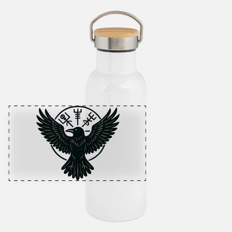 Cercle du Corbeau Mystique Gourde isotherme avec bouchon en bambou