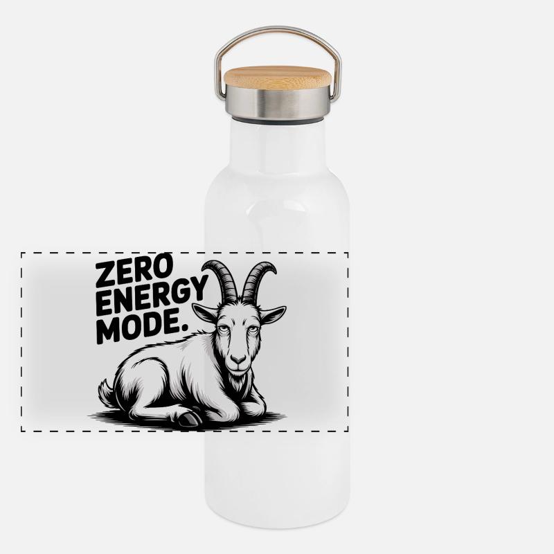 Chèvre en mode Zéro Énergie Gourde isotherme avec bouchon en bambou