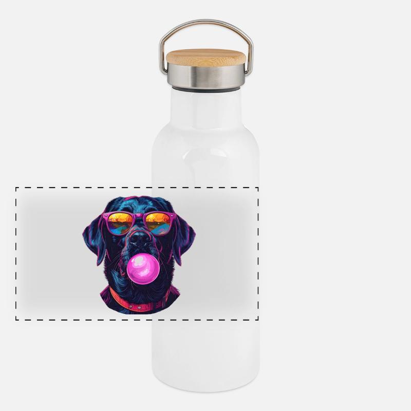 Labbie mit Bubblegum Panorama Thermosflasche mit Bambusdeckel