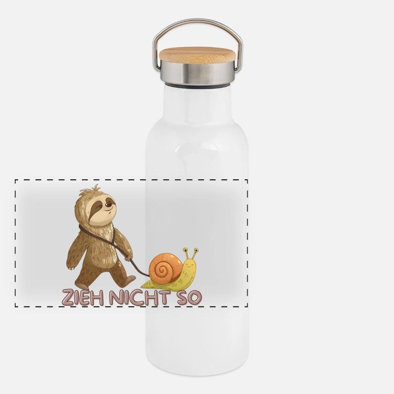 Zieh Nicht So – Langsame Freundschaft Panorama Thermosflasche mit Bambusdeckel