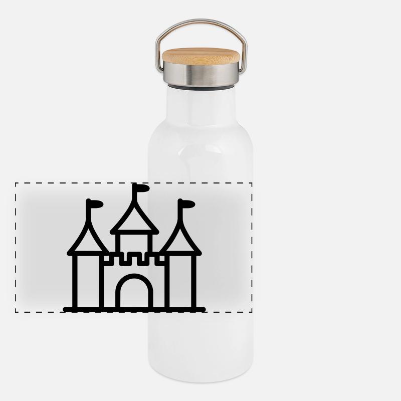 Burg Panorama Thermosflasche mit Bambusdeckel