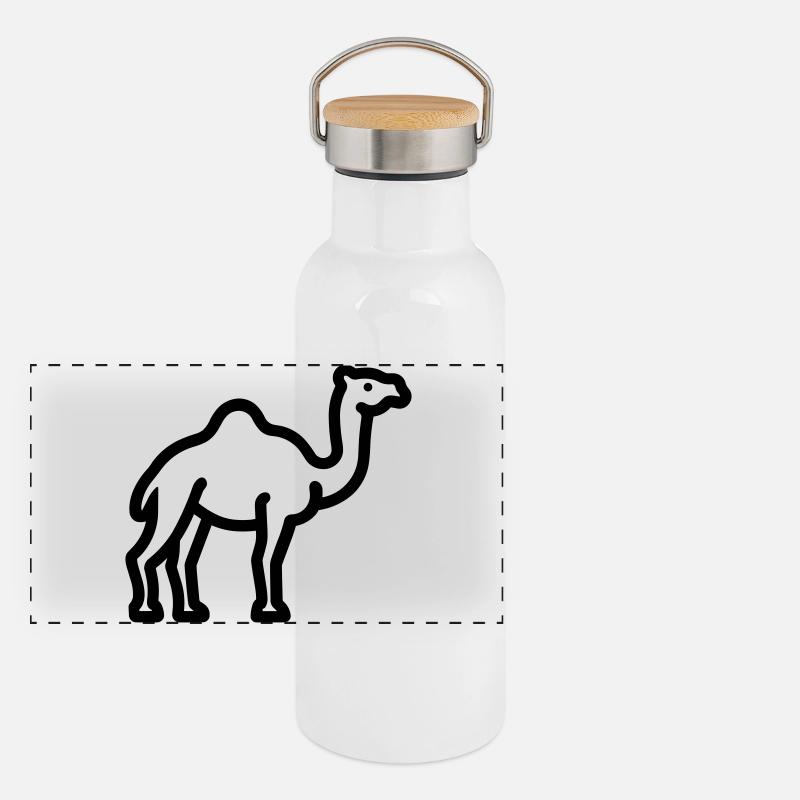 Kamel Panorama Thermosflasche mit Bambusdeckel
