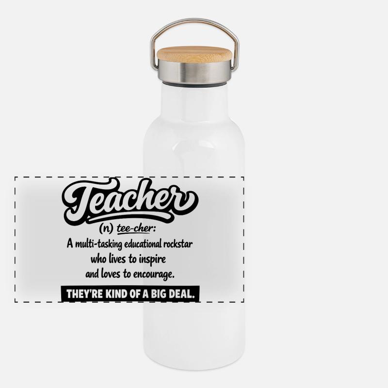 Teacher : Inspire & Encourage Panoramic Thermal Bottle with Bamboo Lid