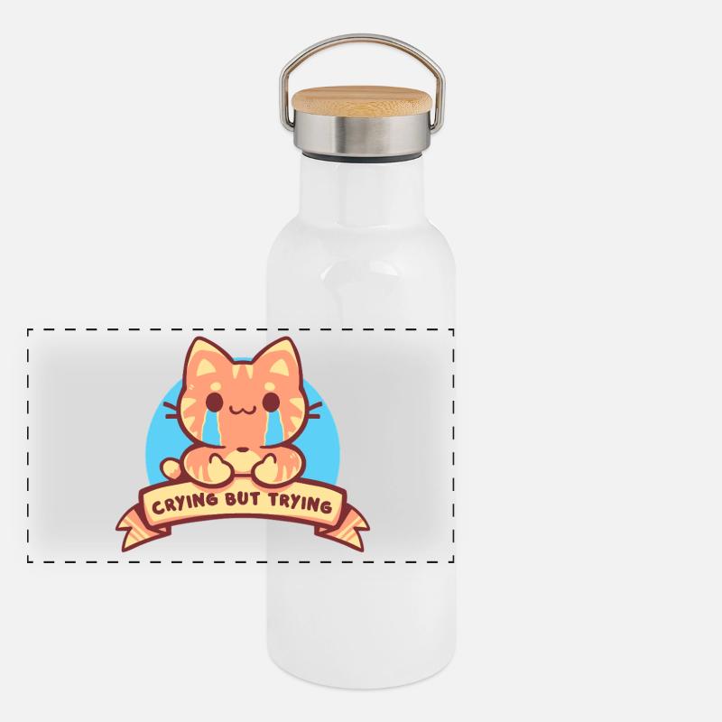 Weinen, aber versuchen Panorama Thermosflasche mit Bambusdeckel