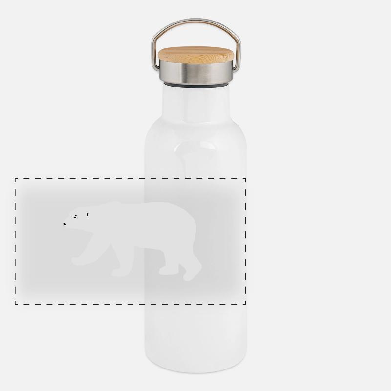 Eisbär Panorama Thermosflasche mit Bambusdeckel