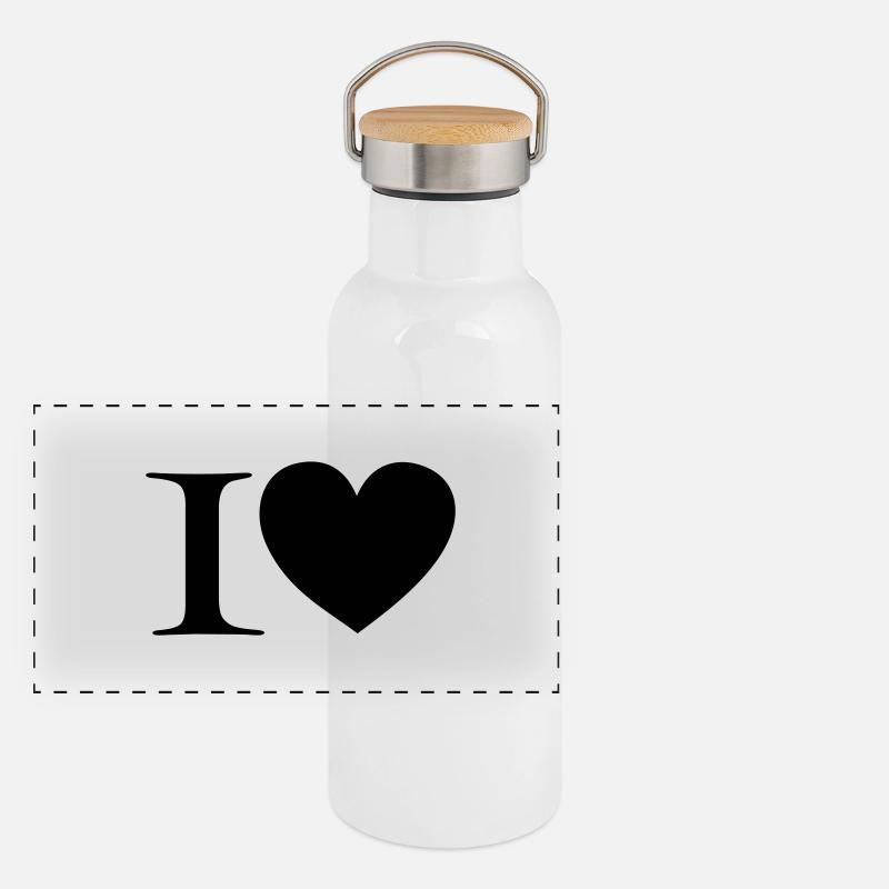 J'adore Gourde isotherme avec bouchon en bambou