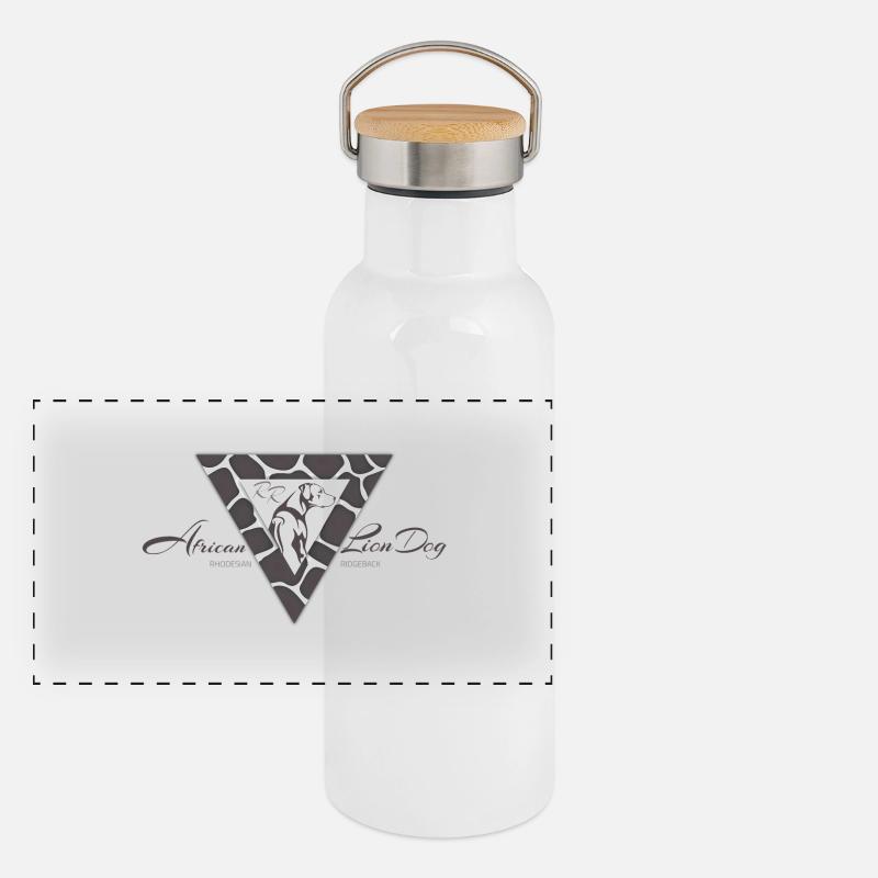 Ridgeback Safari Giraffe - Panorama Thermosflasche mit Bambusdeckel - Weiß